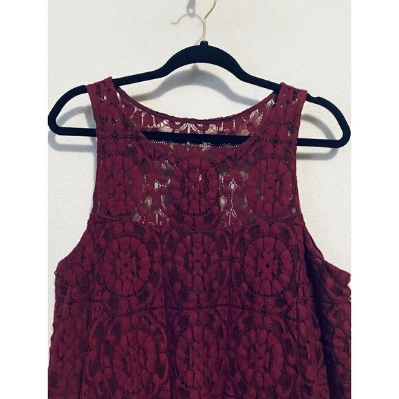 Free People Dress Womens Medium A-Line Sleeveless Crochet Lace Cut Out Back Boho - Picture 3 of 8